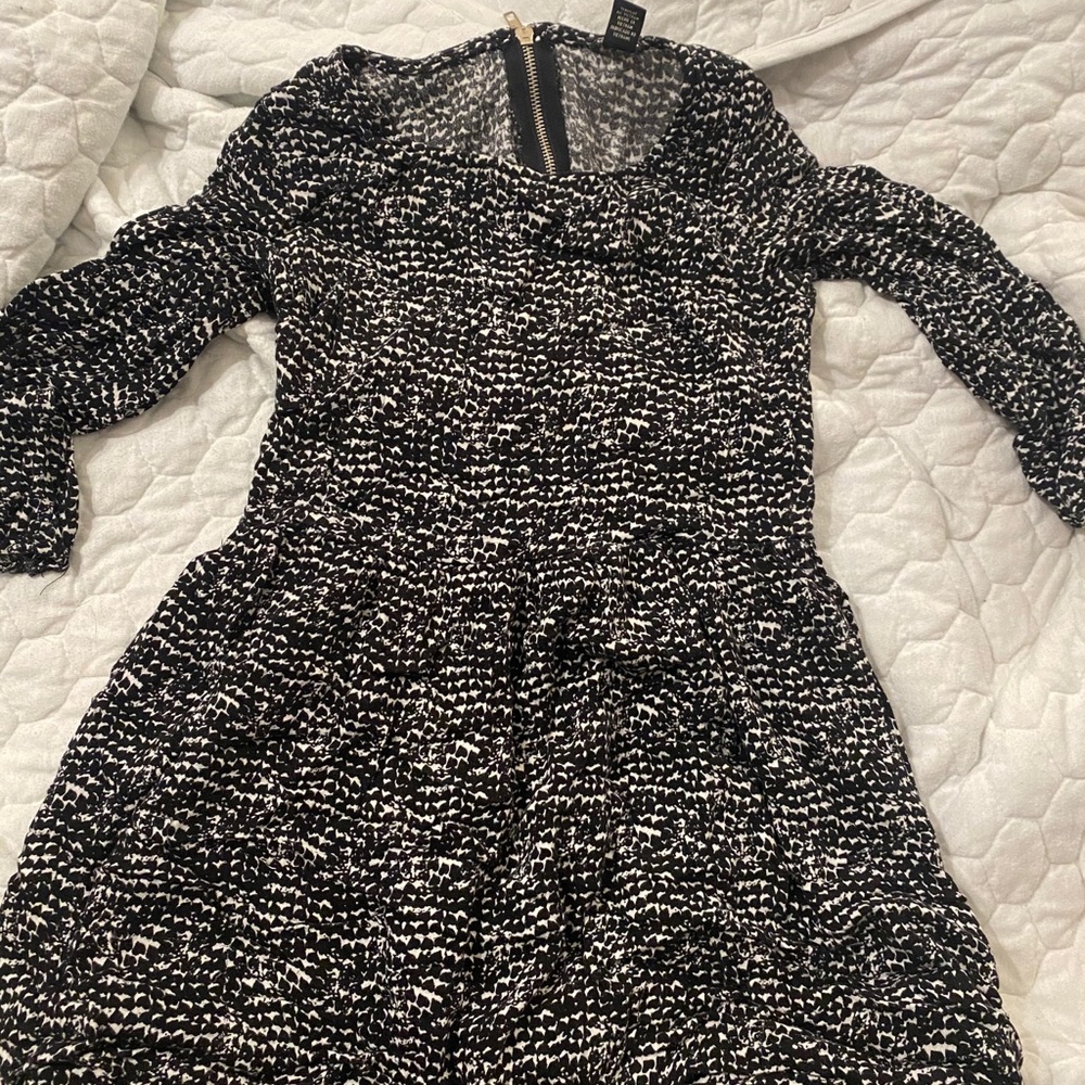 Black and white print dress